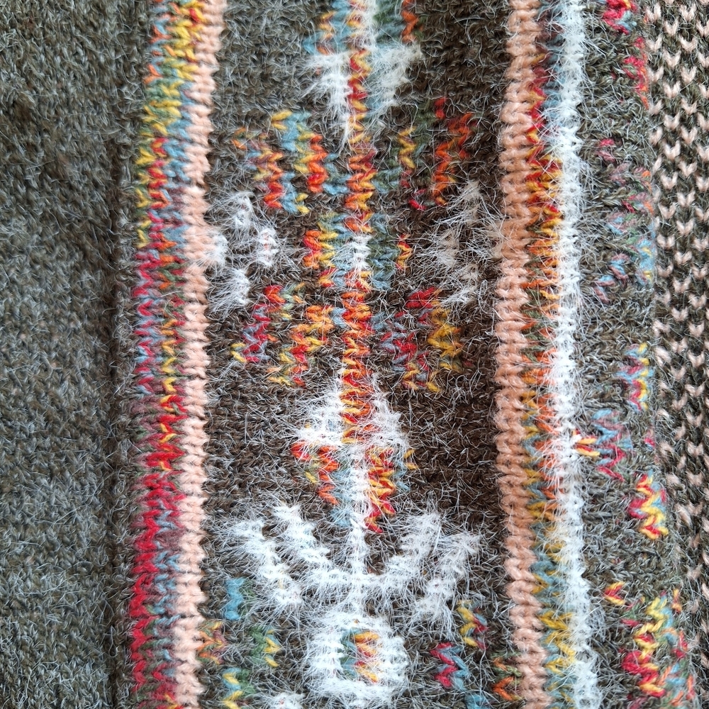 Adora Long Southwestern Aztec Open Cardigan With Fringe M/L - Picture 5 of 14